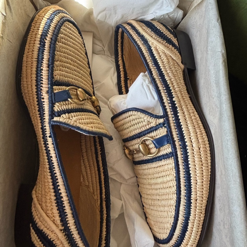 Gucci Men Natural Beige Raffia Horsebit Casual Loafer - Picture 2 of 11